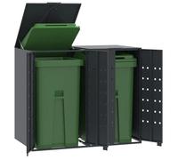 vidaXL Box pour poubelles pour 2 tonnes anthracite 138x79x117 cm acier