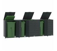 vidaXL Box pour poubelles 5 tonnes anthracite 345x79x117 cm acier