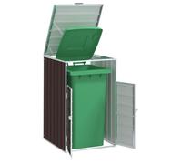 vidaXL Rangement à roulettes pour poubelles pour bac unique acier, rangement de poubelles, rangement de poubelles de jardin,