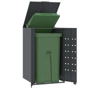 vidaXL Rangement à roulettes pour poubelle Acier Anthracite 1 conteneur