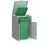 vidaXL Rangement à roulettes pour poubelles pour bac unique gris acier 4006172