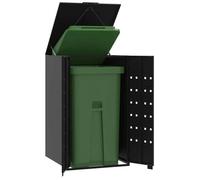 vidaXL Rangement à roulettes pour poubelles Box 1 tonne noir acier 69x79x117 cm