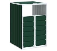 vidaXL Rangement à roulettes pour poubelles pour deux bacs acier
