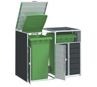 vidaXL Rangement à roulettes pour poubelles pour deux bacs acier 4006177