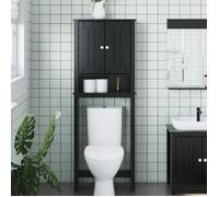 vidaXL Rangement au-dessus de la cuvette BERG noir bois massif