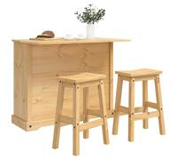 vidaXL Rangement de cuisine avec tiroir avec porte 2 pièces en pin massif cire miel style rustique avec meubles modernes pour une organisation intelligente et