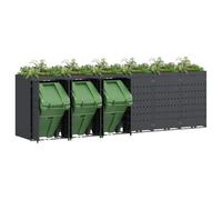 vidaXL Rangement de poubelles à roulettes pour 2 poubelles Anthracite – Jardin et Terrasse