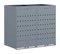 vidaXL Rangement de poubelle à roulettes pour 2 poubelles Gris clair