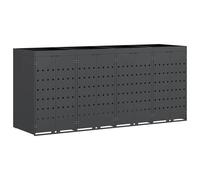 vidaXL Rangement de poubelle à roulettes pour 4 poubelles Anthracite