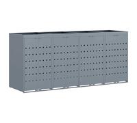 vidaXL Rangement de poubelle à roulettes pour 4 poubelles Gris clair