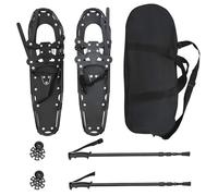 vidaXL Raquettes à Neige 3 en 1 avec bâtons de randonnée Noir, Raquettes en Aluminium pour Le Jardin, équipement extérieur réglable, Accessoires Modernes pour Marcher dans la Neige