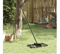 VIDAXL Râteau de jardin noir 45 x 25 x 200 cm - acier enduit de poudre