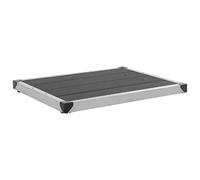 vidaXL Receveur de Douche Extérieur Bac à Douche de Jardin Receveur de Douche de Terrasse Piscine WPC Acier Inoxydable 80x62 cm Gris