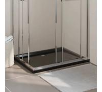 vidaXL Receveur de douche ABS Rectangulaire Noir 80x100 cm