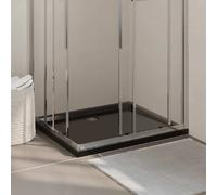 vidaXL Receveur de douche ABS Rectangulaire Noir 80x90 cm