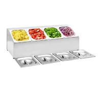 vidaXL Support Gastronorm avec 4 récipients GN 1/6 Acier inoxydable