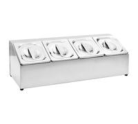 vidaXL Récipient Gastronorm avec 4 Bacs Organisateur de Nourriture Conteneur de Stockage Restaurant Hôtel Maison GN 1/6 Acier Inoxydable