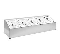 vidaXL Récipient Gastronorm avec 5 Bacs Organisateur de Nourriture Conteneur de Stockage Restaurant Hôtel Maison GN 1/6 Acier Inoxydable