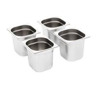 vidaXL Récipients Gastronorm 8 pcs. GN 1/6 150 mm acier inoxydable