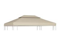 vidaXL Bâche de toit de pavillon 310 g/m² – Résistante à l'eau, installation facile – Beige 3×4 m