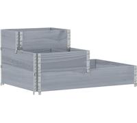 vidaXL Rehausse de palette 3 fois Gris 120x80 cm Pin massif