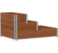 vidaXL Rehausse de palette 3 fois marron 120x80 cm pin massif