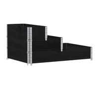 vidaXL Rehausse de palette triple noir 120x80 cm bois massif