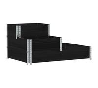 vidaXL Rehausse de palette triple noir 120x80 cm bois massif