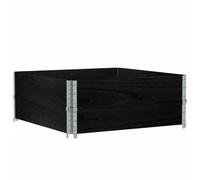 vidaXL Rehausses de palettes 2 pcs. noir 100x100 pin massif