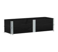 vidaXL Rehausses de palettes 2 pcs. noir 150x50 pin massif