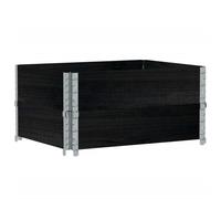 vidaXL Rehausses de palettes 2 pcs. noir 80x60cm pin massif