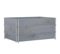 vidaXL Rehausses de palettes 3 pcs. Gris 120x80 cm Pin massif