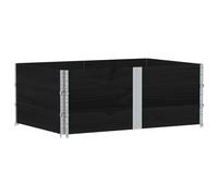 vidaXL Rehausses de palettes 3 pcs. noir 150x100 pin massif