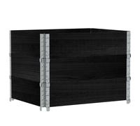 vidaXL Rehausses de palettes 3 pcs. noir 80x60cm pin massif