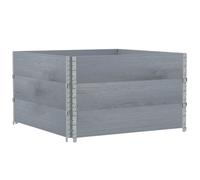 vidaXL Rehausses pour palettes, lot de 3, gris, 100 x 100 cm, bois massif de pin
