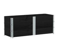 vidaXL Rehausses pour palettes, lot de 3, noir, 150 x 50 cm, bois de pin massif