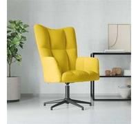 Relaxstoel fluweel mosterdgeel328102