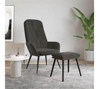 vidaXL Relaxstoel met voetenbank fluweel donkergrijs3097620 Gris foncé G