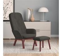 vidaXL Relaxstoel met voetenbank fluweel donkergrijs3097657