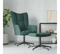 vidaXL Relaxstoel met voetenbank fluweel donkergroen328108 Vert G