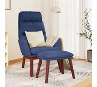 vidaXL Relaxstoel met voetenbank stof blauw3097567 G