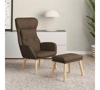 Relaxstoel met voetenbank stof bruin3097753