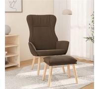vidaXL Relaxstoel met voetenbank stof bruin3097885 G