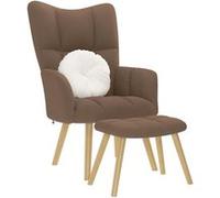 vidaXL Relaxstoel met voetenbank stof bruin4016782 Marron G
