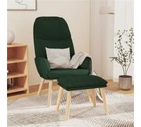vidaXL Relaxstoel met voetenbank stof donkergroen3097347 G