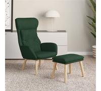 vidaXL Relaxstoel met voetenbank stof donkergroen3097755 G