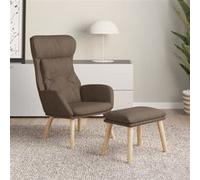 Relaxstoel met voetenbank stof taupe3097759