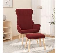 vidaXL Relaxstoel met voetenbank stof wijnrood3097890