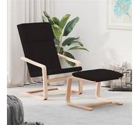 vidaXL Relaxstoel met voetenbank stof zwart3154416 Noir G