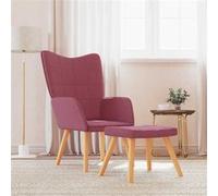 vidaXL Chaise de relaxation avec tabouret 327938 Tissu Rouge bordeaux